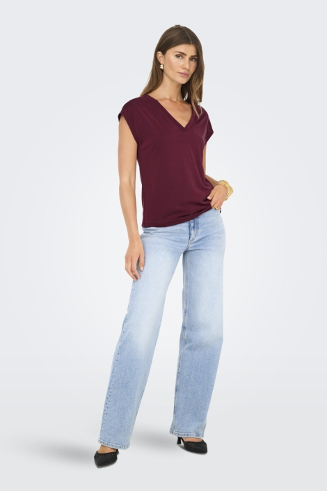 Only onlfree life s/s mod.v-neck top jrs